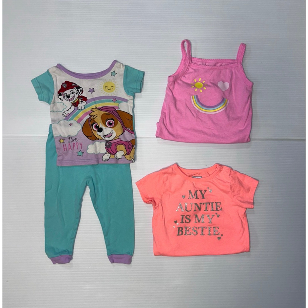 Lot of 4 Items Baby Girl Toddler 24 Months Pink Blue Clothing Bundle